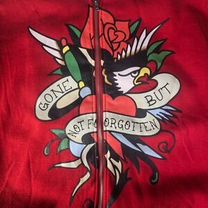 Perfect Angel Red Zip Hoodie XL Gone But Not Forgotten Tattoo Graphic Y2K NWT